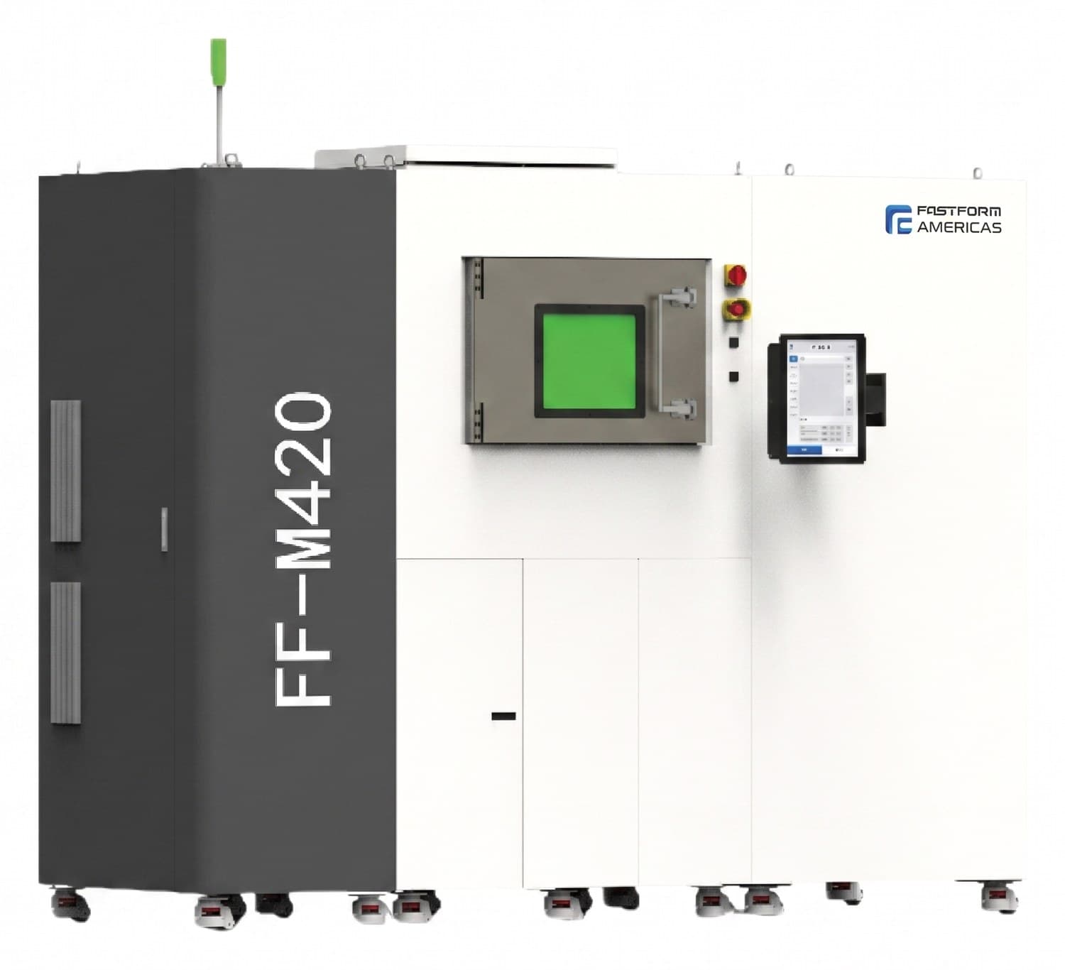FF-M420 — 420 × 420 mm build · multi-laser SLM · 240 cm³/h forming rate